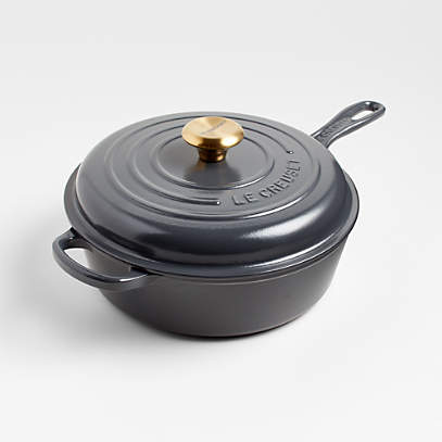 Le Creuset Sauce Pan Enamel Cast Iron Pot Wood Handle Flame -  Denmark