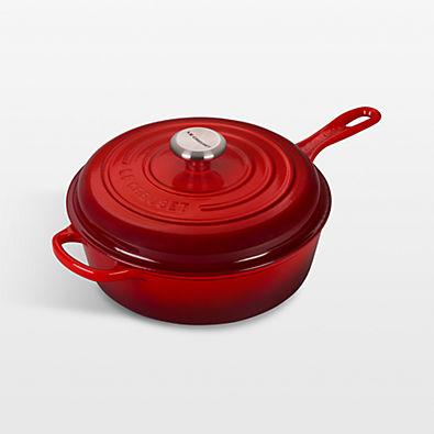 View Le Creuset ® Signature 3.75-Qt. Cerise Enameled Cast Iron Cassadou details