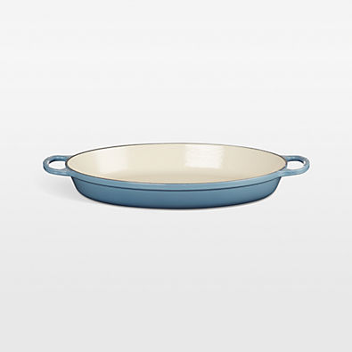 View Le Creuset ® Signature 3-Qt. Chambray Enameled Cast Iron Oval Baker details