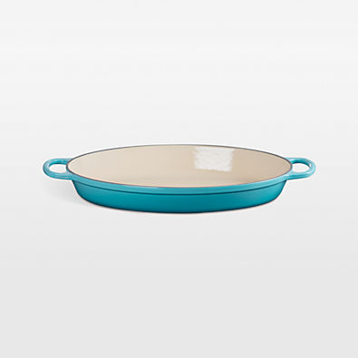 View Le Creuset ® Signature 3-Qt. Caribbean Enameled Cast Iron Oval Baker details