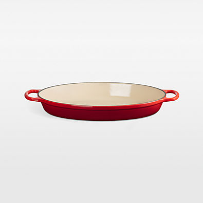 View Le Creuset ® Signature 3-Qt. Cerise Enameled Cast Iron Oval Baker details