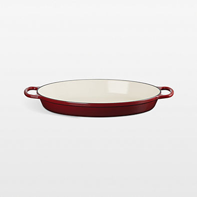 View Le Creuset ® Signature 3-Qt. Garnet Enameled Cast Iron Oval Baker details