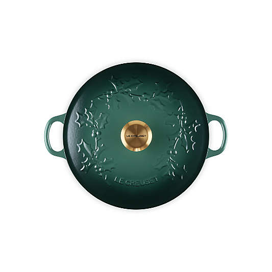 Le Creuset ® Traditional Holly Artichaut 4.5-Qt.Round Dutch Oven with Gold Knob