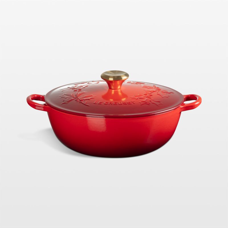 Viewing product image Le Creuset ® Traditional Holly Cerise 4.5-Qt. Round Dutch Oven with Gold Knob - image 1 of 4