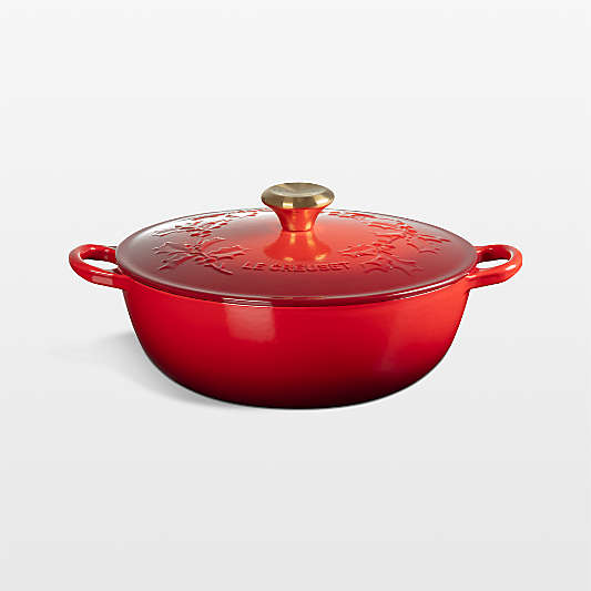 Le Creuset ® 4.5-Qt. Traditional Holly Cerise Round Dutch Oven with Gold Knob