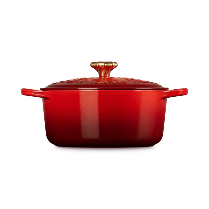 Le Creuset ® Signature 4.5-Qt. Cerise Tree Embossed Enameled Cast Iron Dutch Oven - image 2 of 7