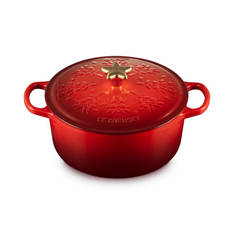 Le Creuset ® Signature 4.5-Qt. Cerise Tree Embossed Enameled Cast Iron Dutch Oven - image 3 of 7