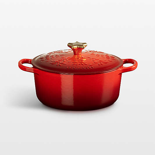 Le Creuset ® Signature 4.5-Qt. Cerise Tree Embossed Enameled Cast Iron Dutch Oven
