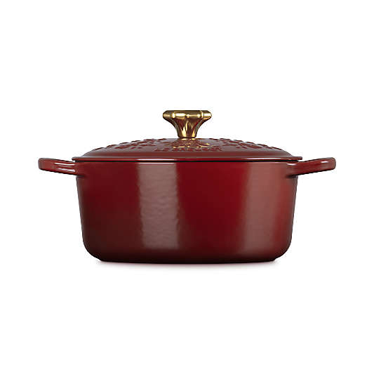 Le Creuset ® Signature 4.5-Qt. Garnet Tree Embossed Enameled Cast Iron Dutch Oven