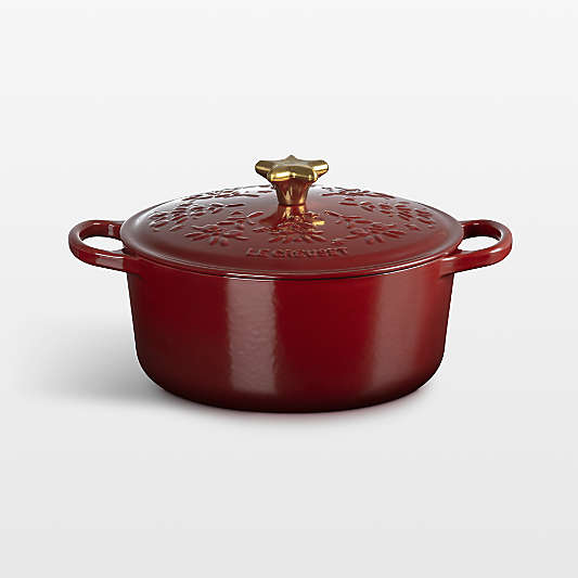 Le Creuset ® Signature 4.5-Qt. Garnet Tree Embossed Enameled Cast Iron Dutch Oven