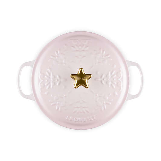 Le Creuset ® Signature 4.5-Qt. Shell Pink Tree Embossed Enameled Cast Iron Dutch Oven