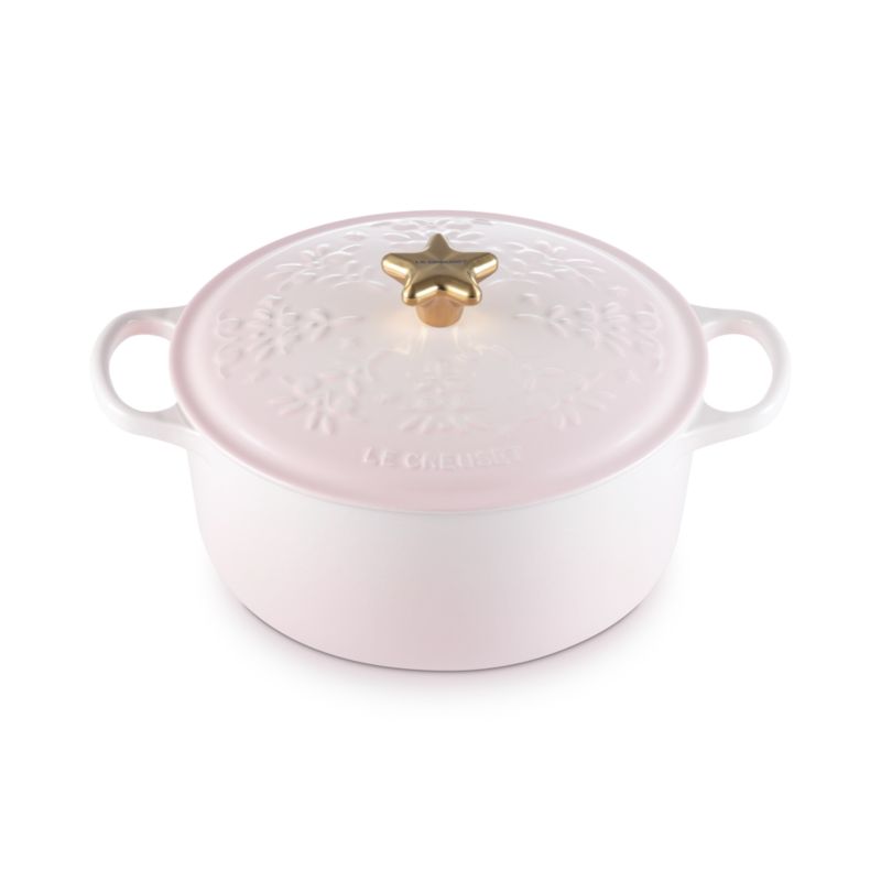 Le Creuset ® Signature 4.5-Qt. Shell Pink Tree Embossed Enameled Cast Iron Dutch Oven - image 4 of 7