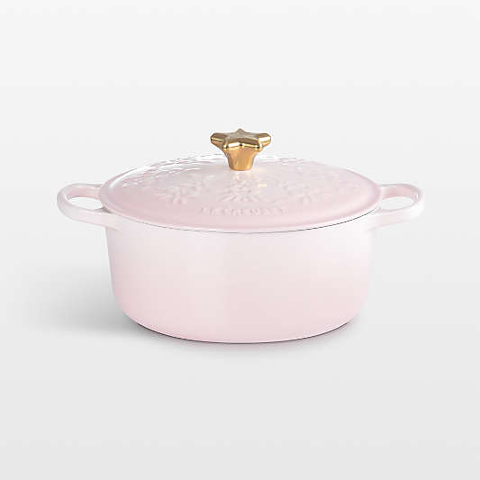 Le Creuset ® Signature 4.5-Qt. Shell Pink Tree Embossed Enameled Cast Iron Dutch Oven