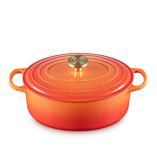 Le Creuset ® Signature 4.7L/5-Qt. Flamme Doree Round Dutch Oven with Crucible Knob