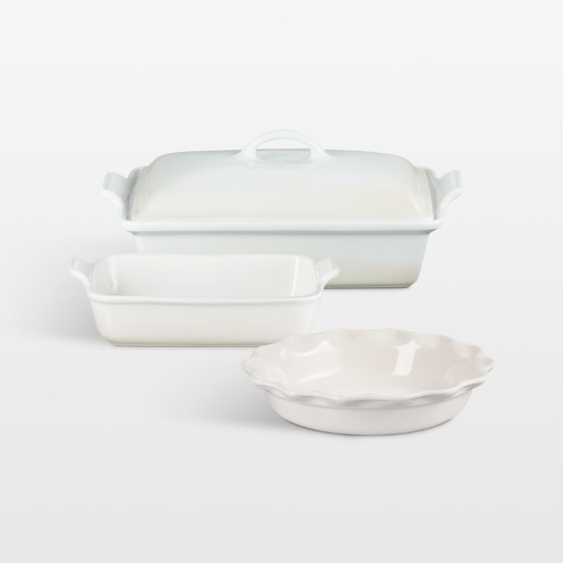 Le Creuset ® Meringue 4-Piece Heritage Rectangular Casserole Dishes and Pie Dish Set - image 0 of 1