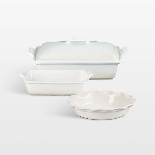 Le Creuset ® Meringue 4-Piece Heritage Rectangular Casserole Dishes and Pie Dish Set