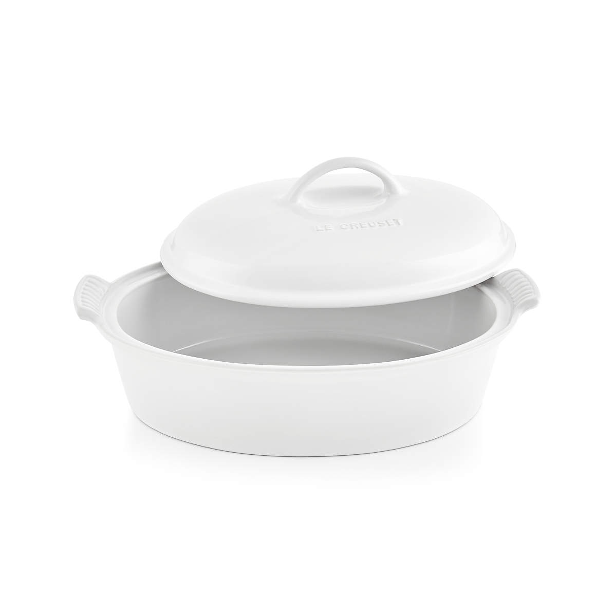 Le Creuset Heritage Covered Oval 4-Qt. White Stoneware Ceramic