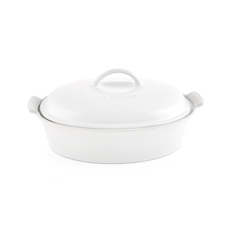 Le Creuset ® Heritage Oval 4-Qt. White Ceramic Casserole Dish with Lid - image 2 of 3