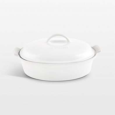 View Le Creuset ® Heritage 4-Qt. White Covered Oval Casserole Dish with Lid details
