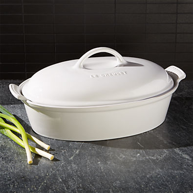 View Le Creuset ® Heritage 4-Qt. White Covered Oval Casserole Dish with Lid details