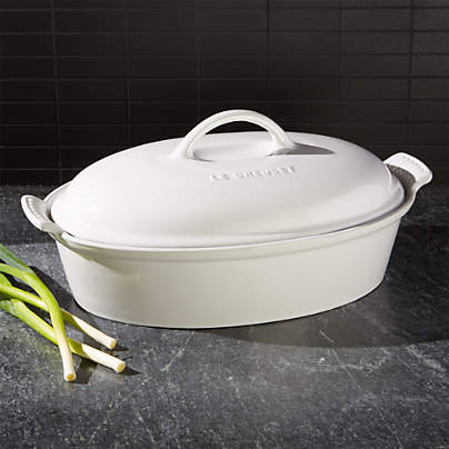 Le Creuset ® Heritage 4-Qt. White Covered Oval Casserole Dish with Lid