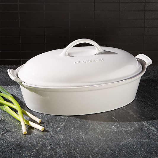 Le Creuset ® Heritage 4-Qt. White Covered Oval Casserole Dish with Lid