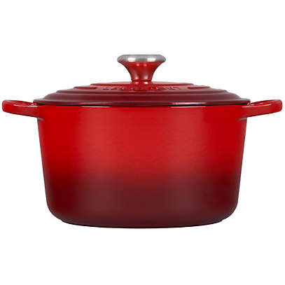 Le Creuset France Red Enamel Cast Iron #25 Oval Dutch Oven Cocotte