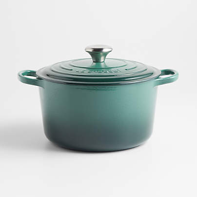 Le Creuset Deep Round 5.25-Qt. White Enameled Cast Iron Dutch Oven with ...