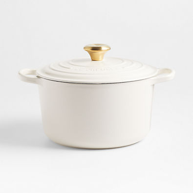 View Le Creuset ® Deep 5.25-Qt. Cream Enameled Cast Iron Dutch Oven details