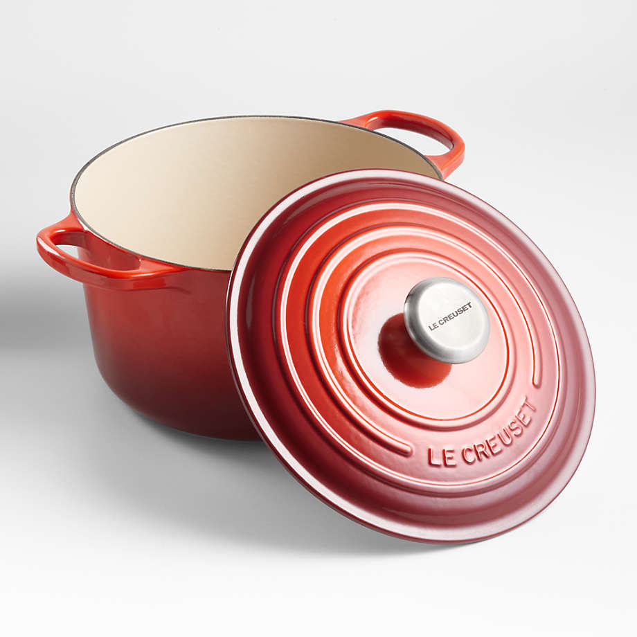 Le Creuset 7.25 qt Round Dutch Oven, Cerise Red – The Garlic Press, Inc.