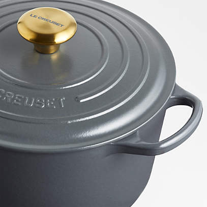 Le Creuset Signature Round Licorice Black Enameled Cast Iron Dutch Ovens  with Lids, Crate & Barrel