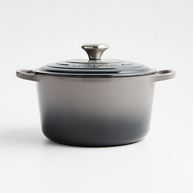 View Le Creuset ® Deep 5.25-Qt. Oyster Grey Enameled Cast Iron Dutch Oven details