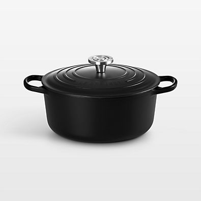 View Le Creuset ® Signature 5.5-Qt. Licorice Black Enameled Cast Iron Dutch Oven with Lid details