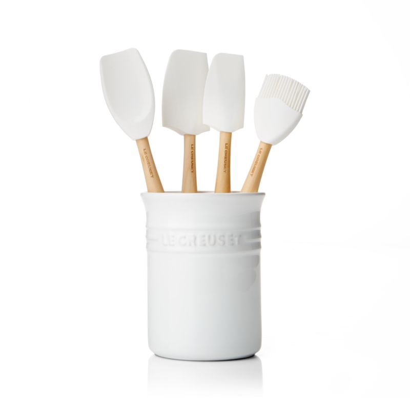 Le Creuset ® 5-Piece White Kitchen Utensils with Holder Set - image 3 of 5