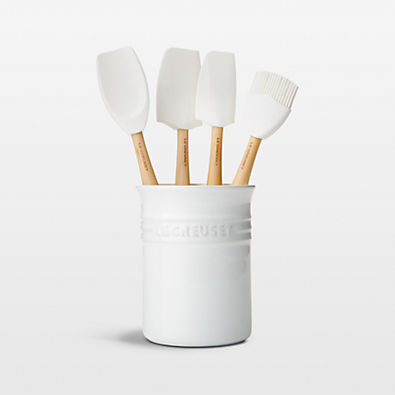 View Le Creuset ® 5-Piece White Kitchen Utensils with Holder Set details