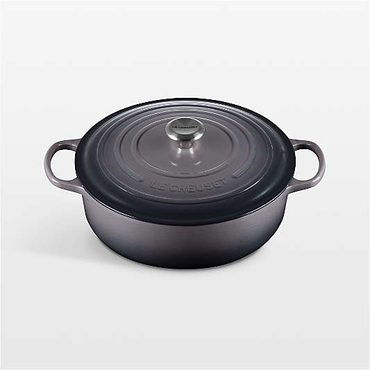 Le Creuset ® Signature 6.2L/6.5-Qt Oyster Shallow Round Dutch Oven with Stainless Steel Knob