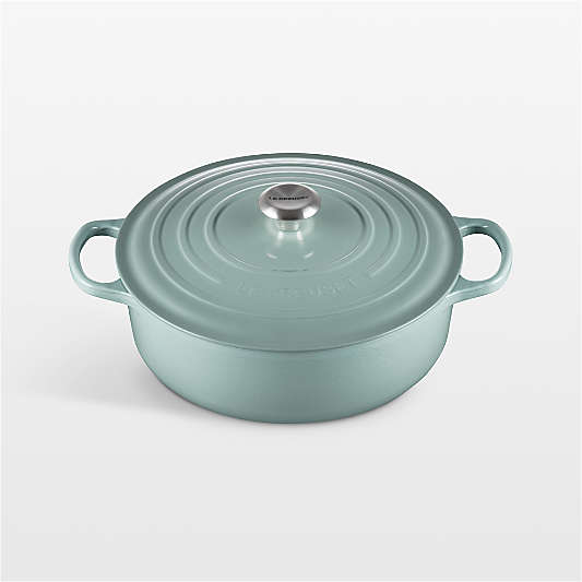 Le Creuset ® Signature 6.2L/6.5-Qt Sea Salt Shallow Round Dutch Oven with Stainless Steel Knob