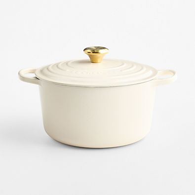 View Le Creuset Signature ® 6.5-Qt. Cream Enameled Cast Iron Deep Round Dutch Oven details