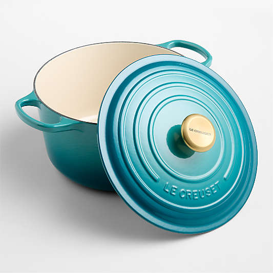 Le Creuset ® Signature 6.2 L/6.5 Qt. Bleu Riviera Enameled Cast Iron Deep Round Dutch Oven