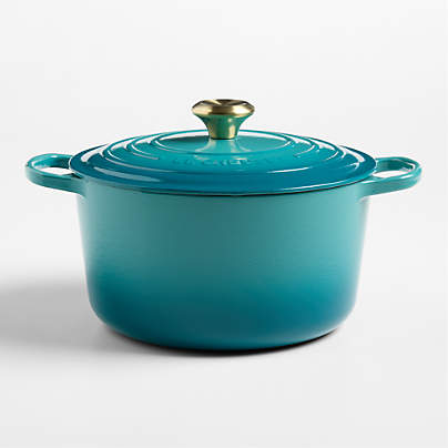 Le Creuset ® Signature 6.2 L/6.5 Qt. Bleu Riviera Enameled Cast Iron Deep Round Dutch Oven