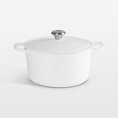 View Le Creuset ® Signature 6.5-Qt. White Enameled Cast Iron Deep Round Dutch Oven details