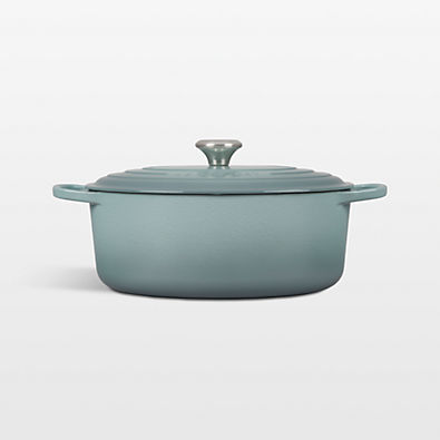 View Le Creuset ® Signature 6.75-Qt. Sea Salt Blue Enameled Cast Iron Dutch Oven details