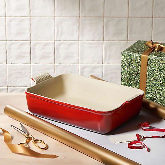 Le Creuset ® Heritage 6.75-Qt. Cerise Deep Rectangular Lasagna Dish