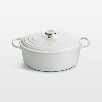 View Le Creuset ® Signature 6.75-Qt. White Enameled Cast Iron Oval Dutch Oven details