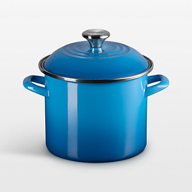 View Le Creuset ® 6-Qt. Marseille Enameled Stockpot with Stainless Steel Knob details