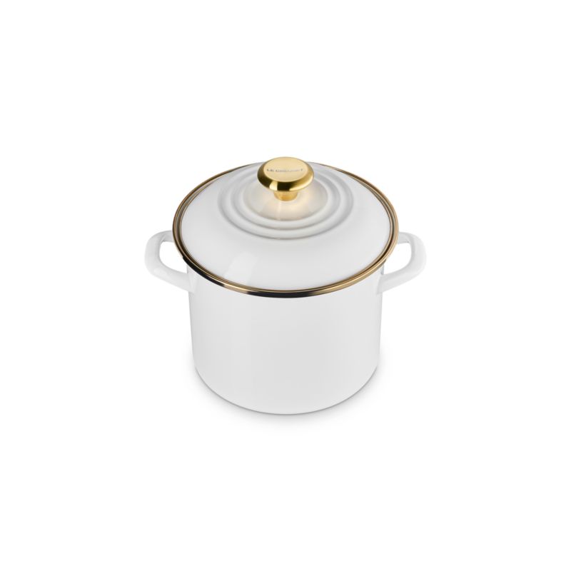 Le Creuset ® 6-Qt. White Enameled Stockpot - image 4 of 6