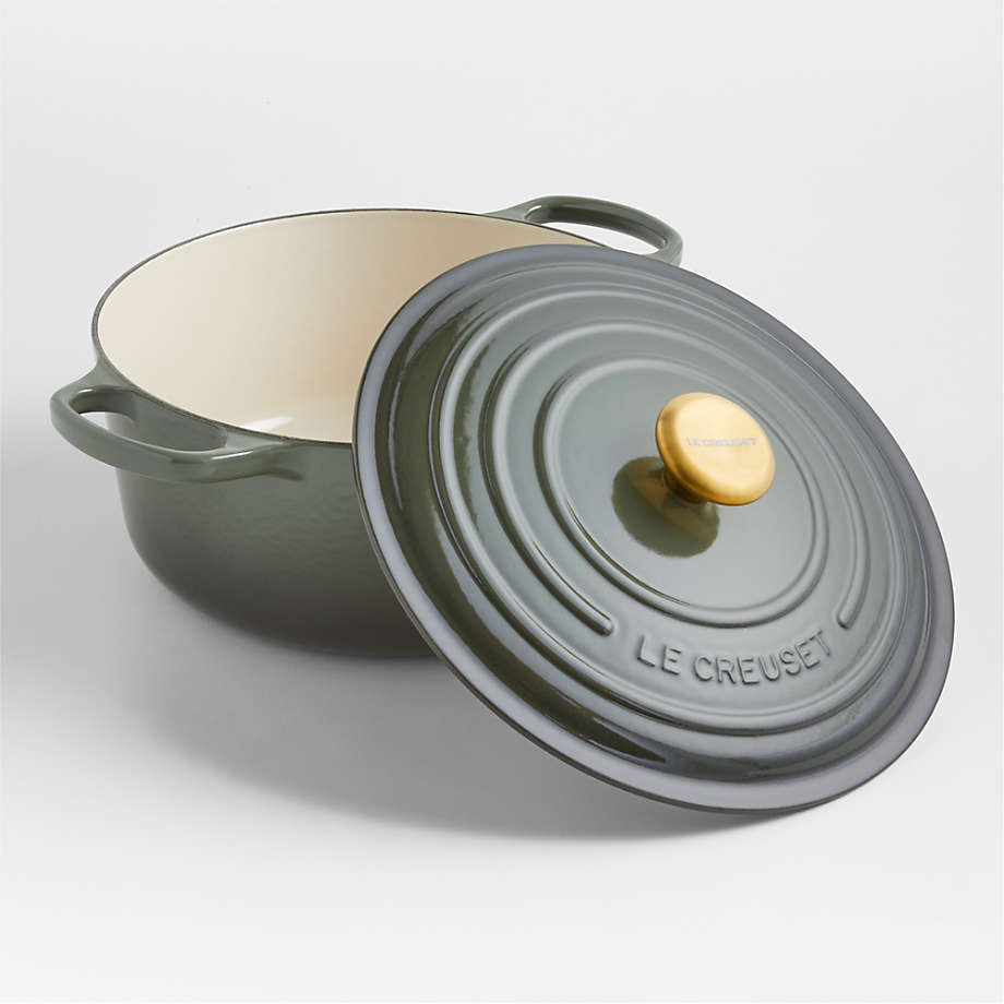 Le Creuset Signature Round Licorice Black Enameled Cast Iron Dutch Ovens  with Lids, Crate & Barrel