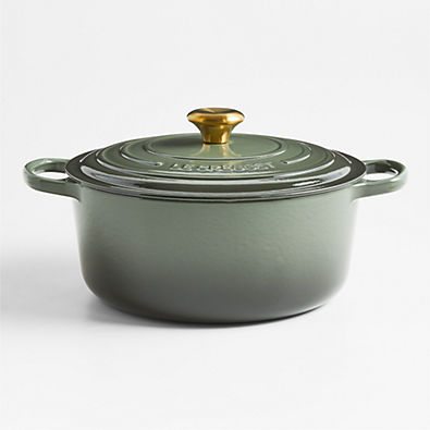 View Le Creuset ® Signature 7.25-Qt. Thyme Enameled Cast Iron Round Dutch Oven details