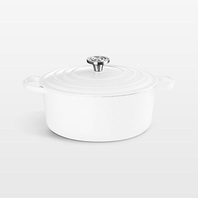 View Le Creuset ® Signature 7.25-Qt. White Enameled Cast Iron Dutch Oven details