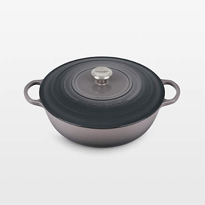 Le Creuset Signature 3.5-Qt. Oyster Grey Enameled Cast Iron Braiser ...